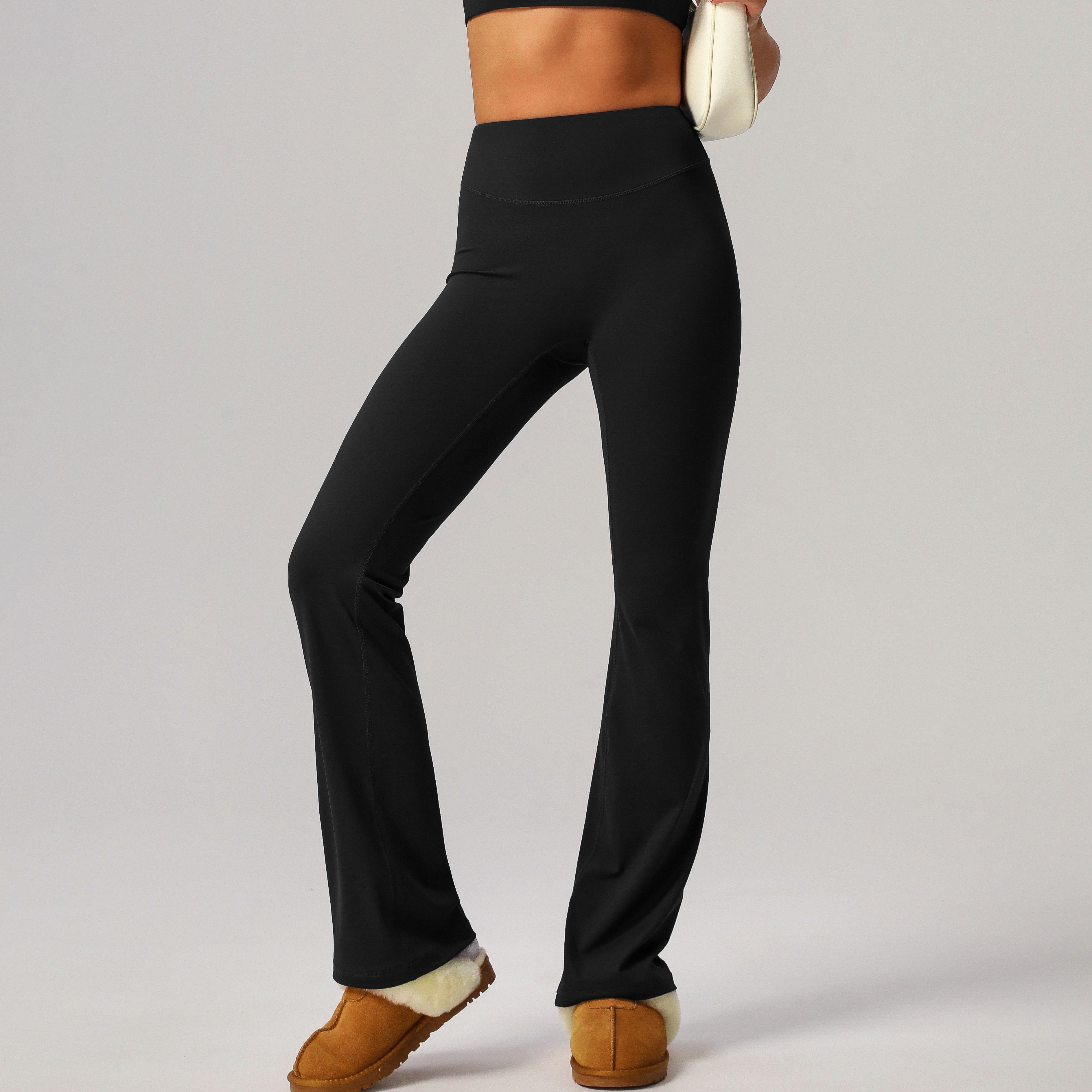 High-Waist Flared Activewear Pants – Stretch Fit & Sleek Design