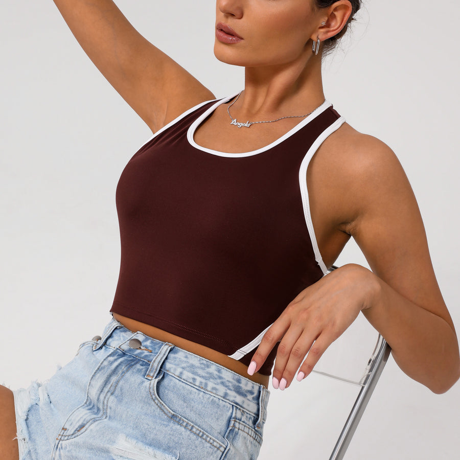 Women’s Athletic Tank Top | Contrast-Trim Racerback Workout