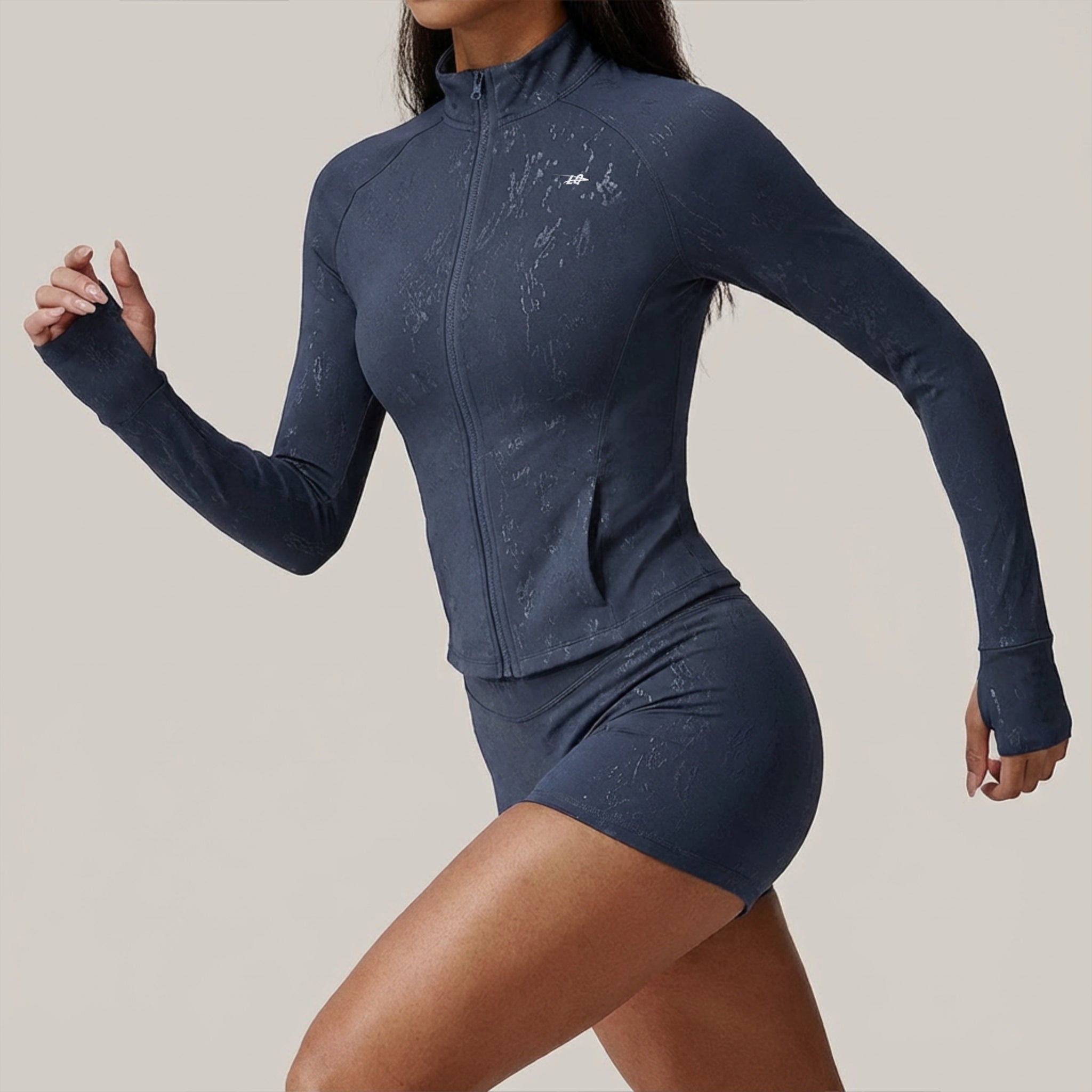 Women’s Navy Marble Full-Zip Performance Jacket