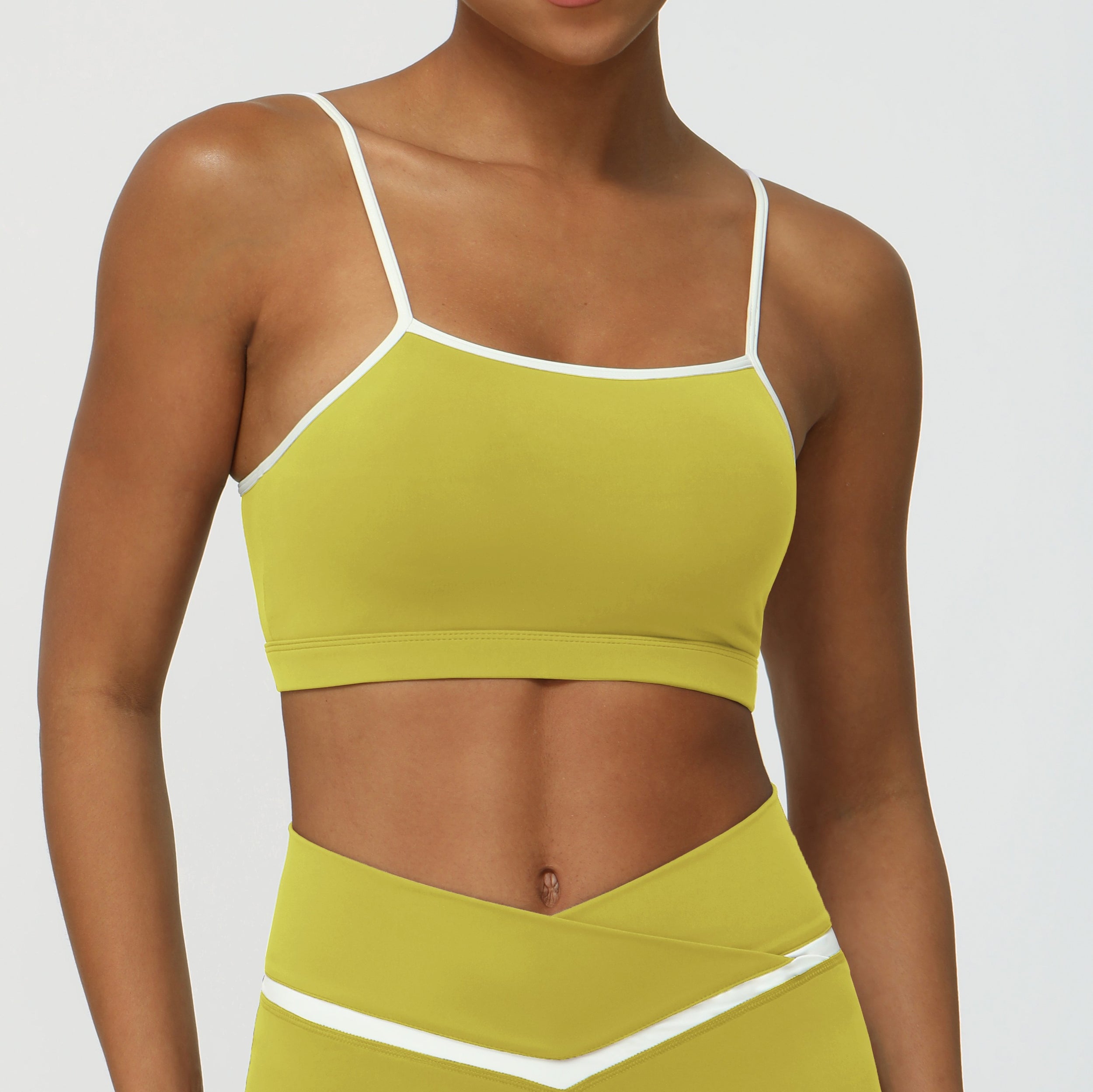 Strappy Sports Bra – Lightweight & Comfortable Fit – Yellow