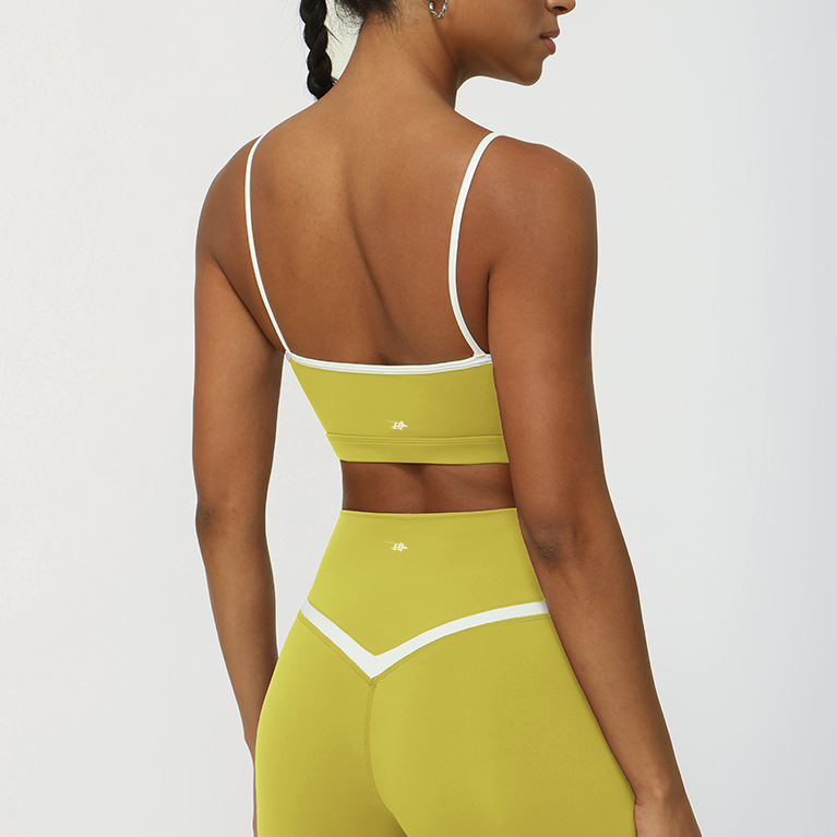Strappy Sports Bra – Lightweight & Comfortable Fit – Yellow
