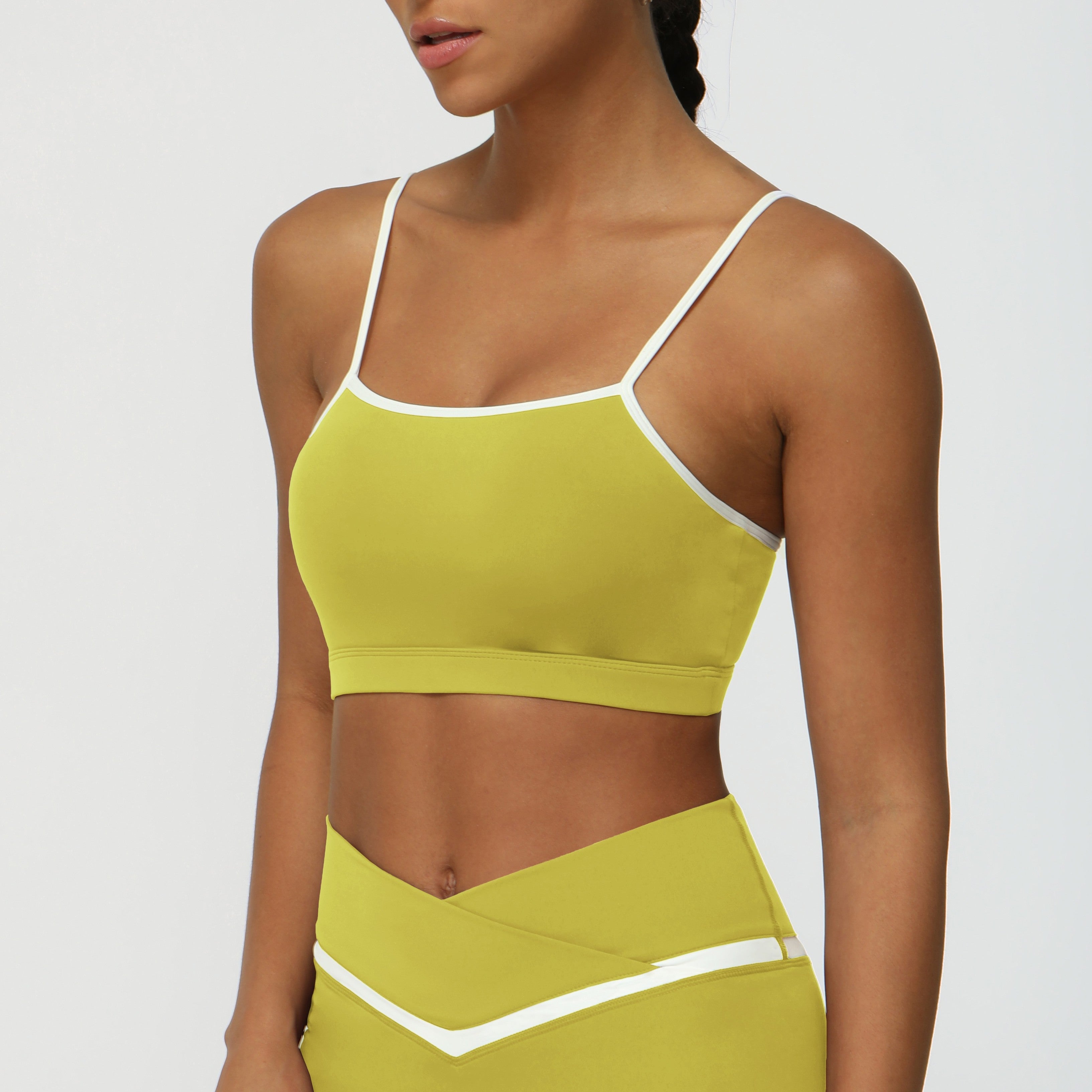 Strappy Sports Bra – Lightweight & Comfortable Fit – Yellow