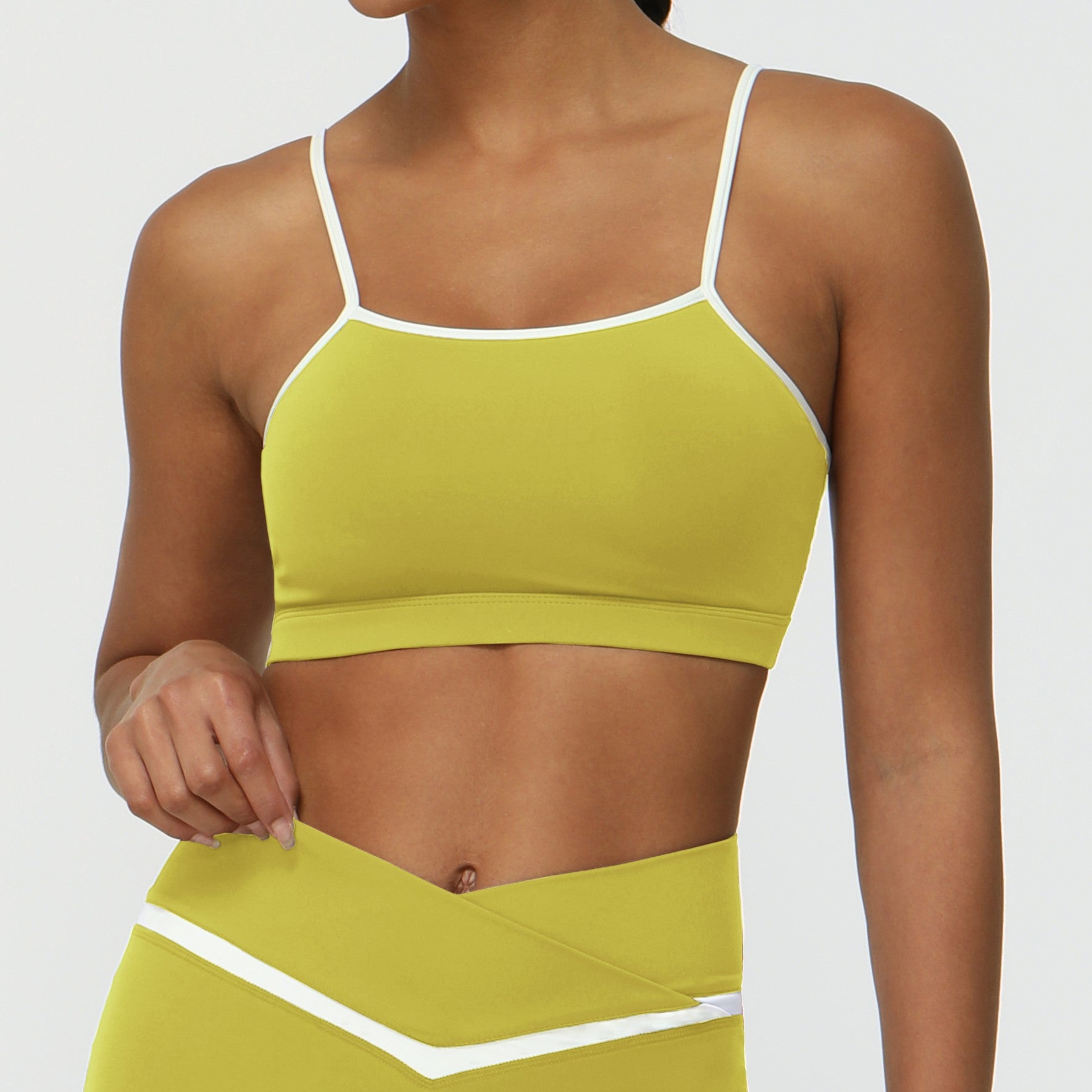 Strappy Sports Bra – Lightweight & Comfortable Fit – Yellow