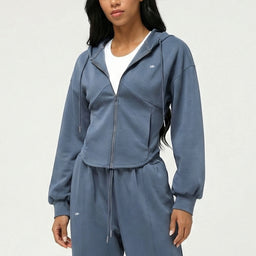 Women’s Zip-Up Sports Hoodie – Blue Color