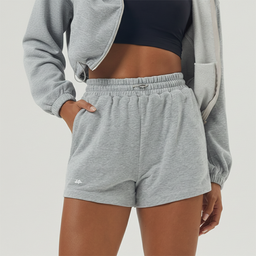 Women’s Elastic Waist Sports Shorts – Frost Grey Color
