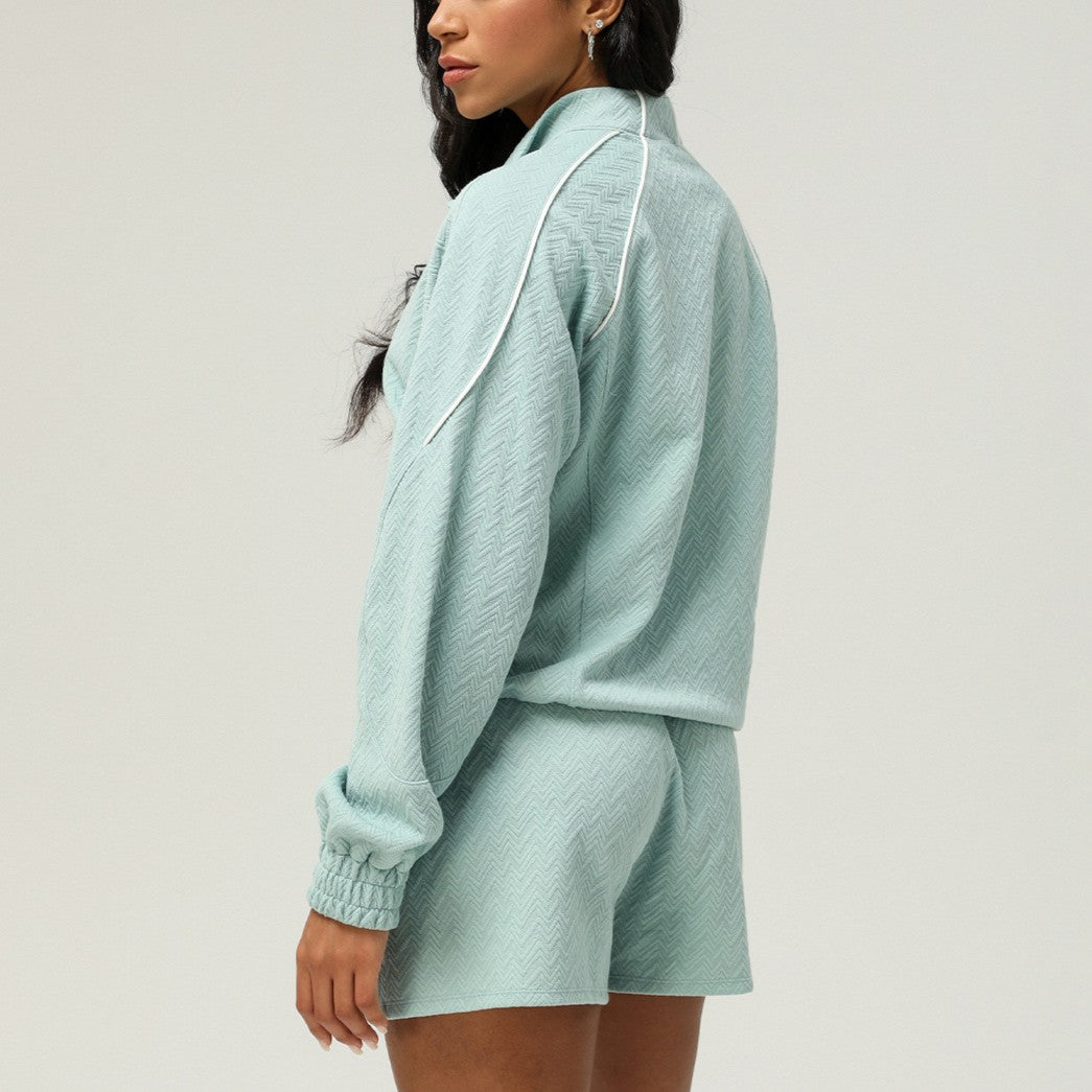 Textured Lightweight Zip-Up Sports Jacket | Breathable Chevron-Pattern Performance Outerwear