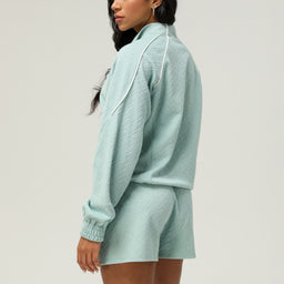 Women’s Textured Lightweight Zip-Up Sports Jacket | Breathable Chevron-Pattern Performance Outerwear
