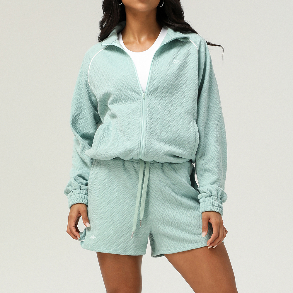 Textured Lightweight Zip-Up Sports Jacket | Breathable Chevron-Pattern Performance Outerwear