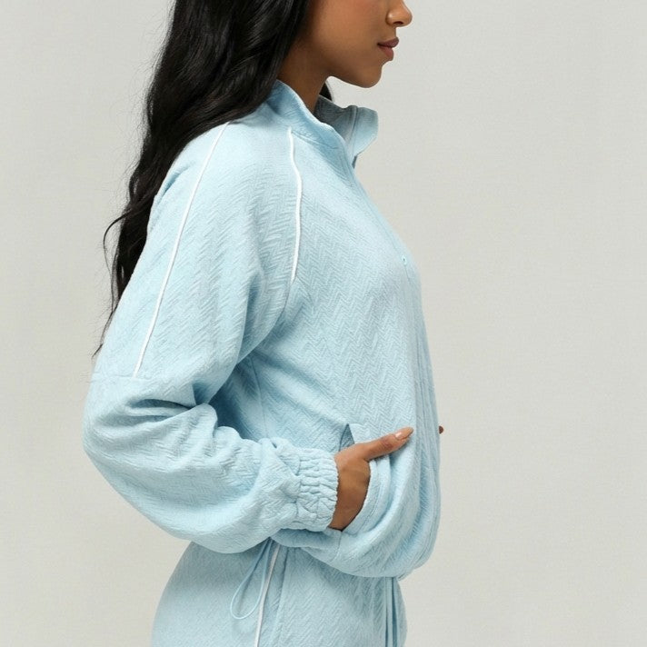 Textured Lightweight Zip-Up Sports Jacket | Breathable Chevron-Pattern Performance Outerwear