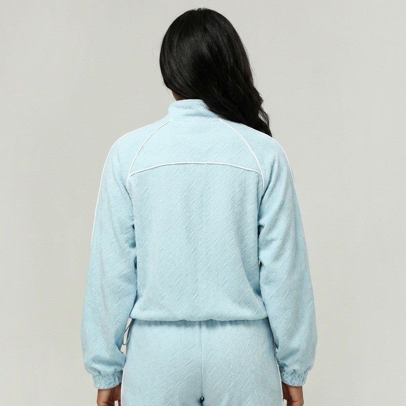 Textured Lightweight Zip-Up Sports Jacket | Breathable Chevron-Pattern Performance Outerwear