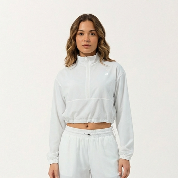 Cropped Athletic Pullover with Half Zip – Lightweight Training Top