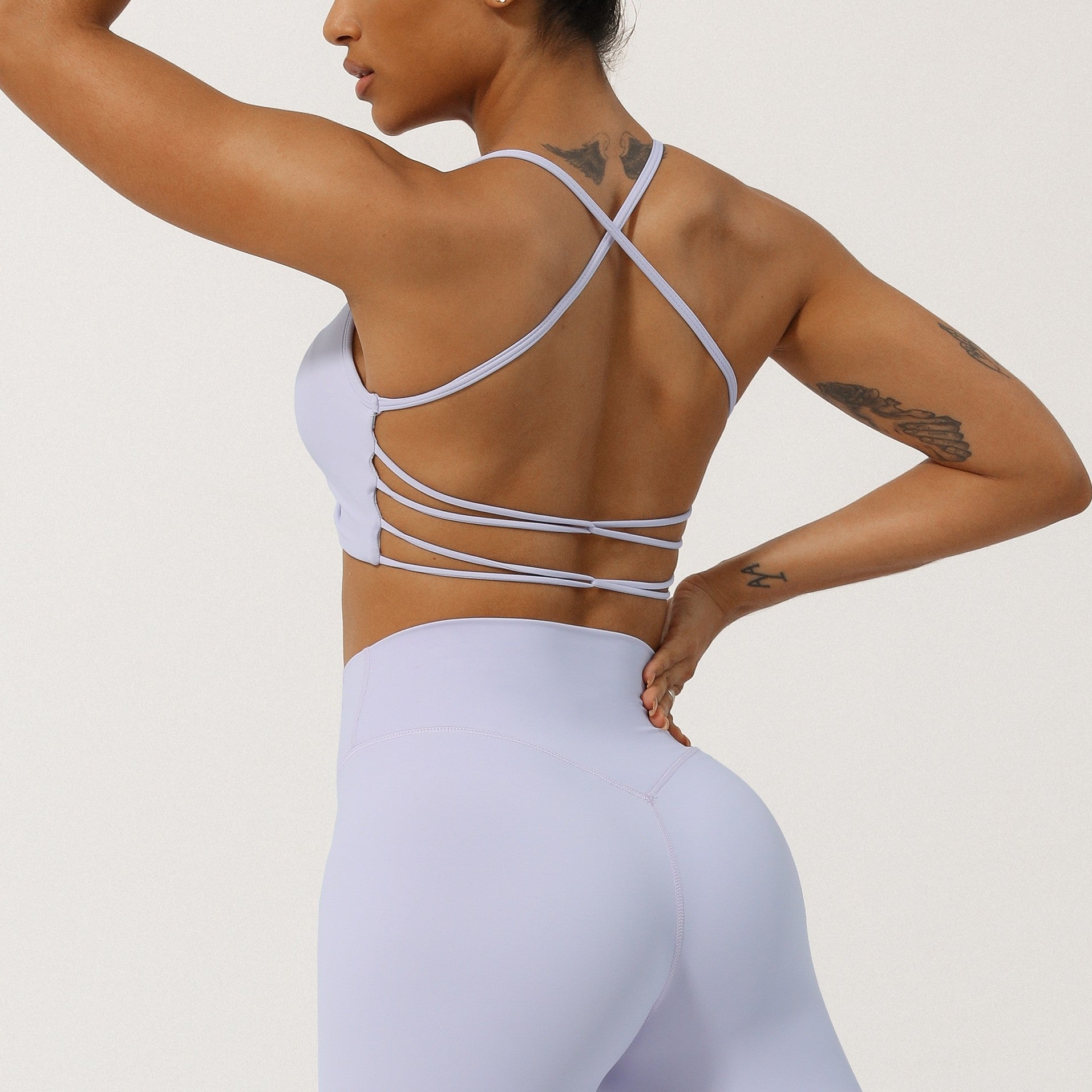 Women’s Ruched Performance Sports Bra | Supportive Strappy Yoga & Gym Top