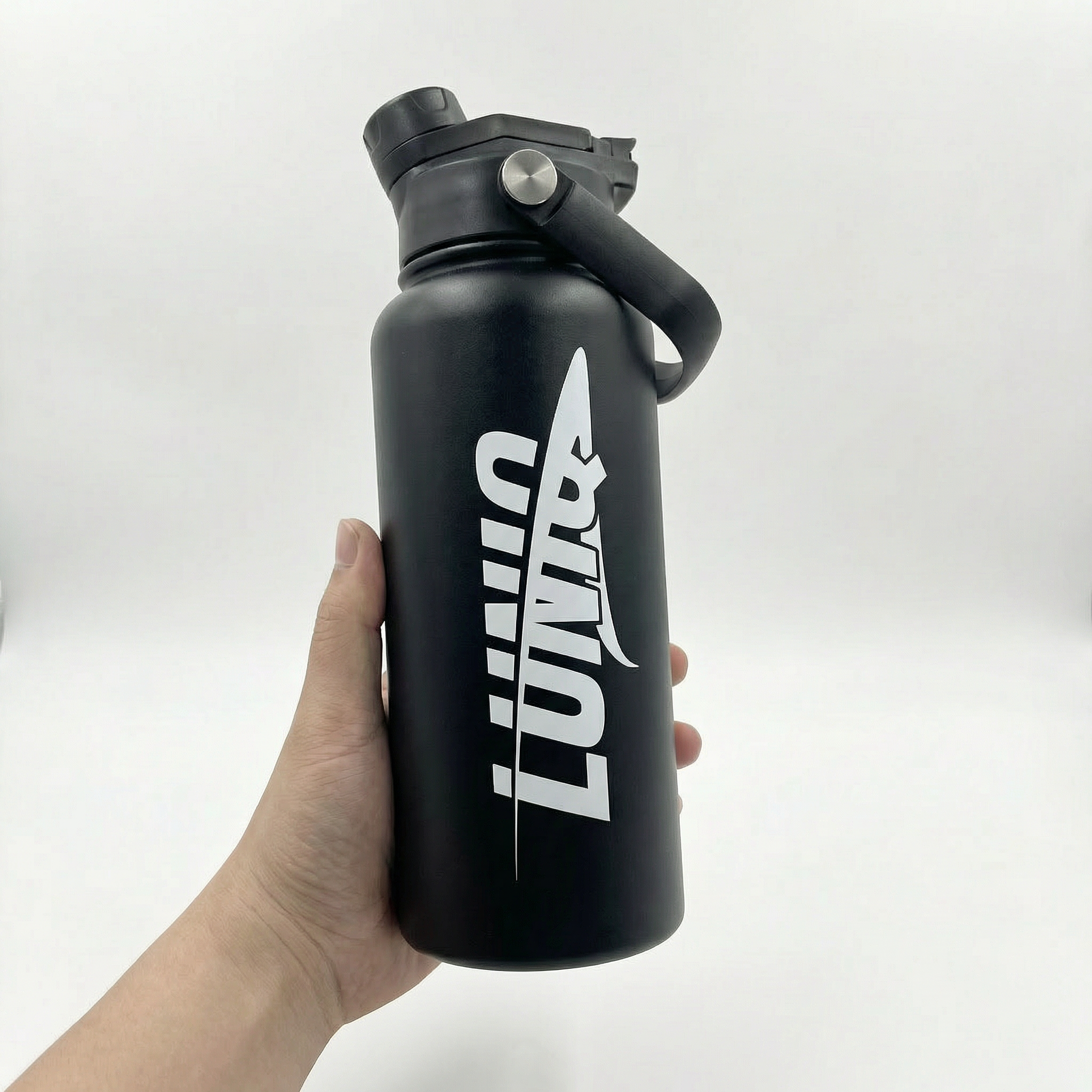 Double Wall Vacuum Insulated Stainless Steel Water Bottle with Powder Coating & Carry Lid