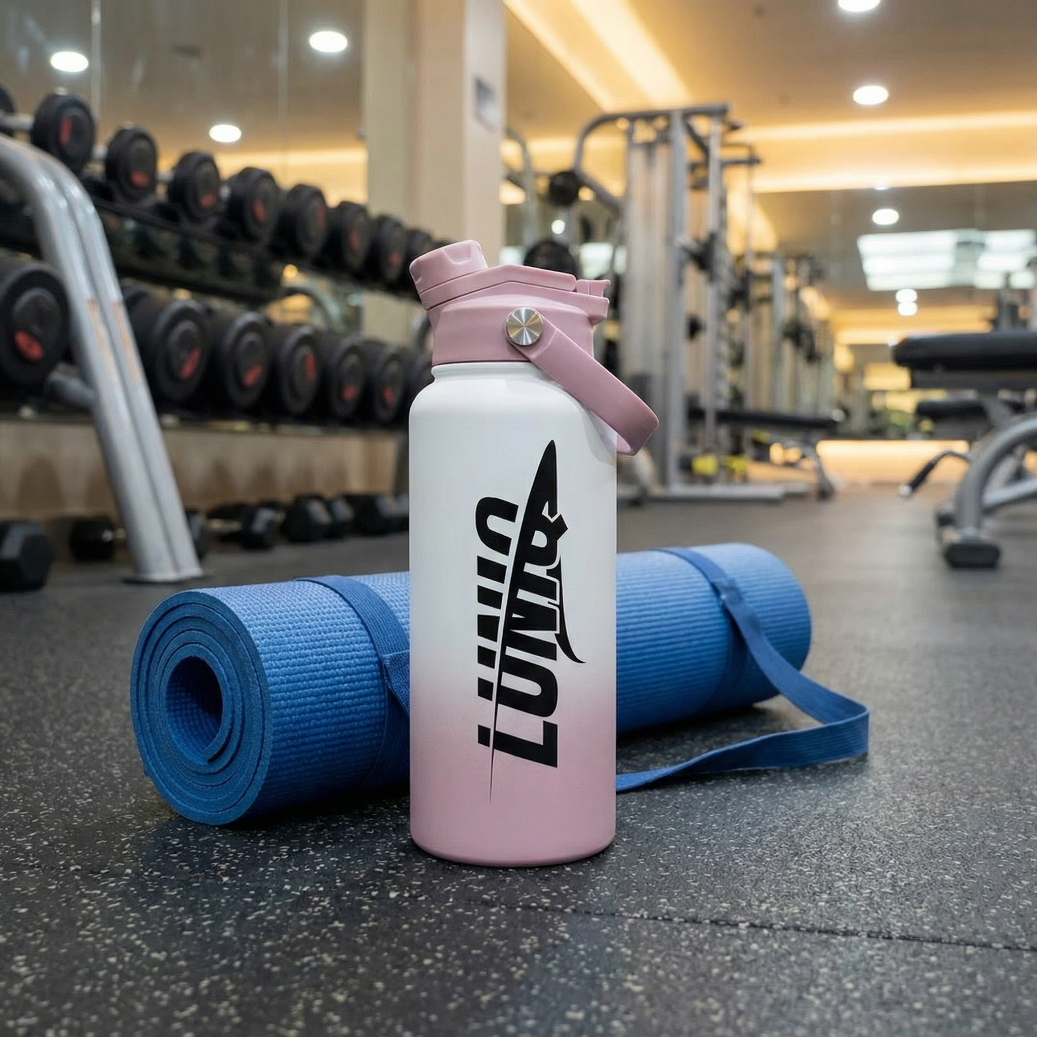 Double Wall Vacuum Insulated Stainless Steel Water Bottle with Powder Coating & Carry Lid