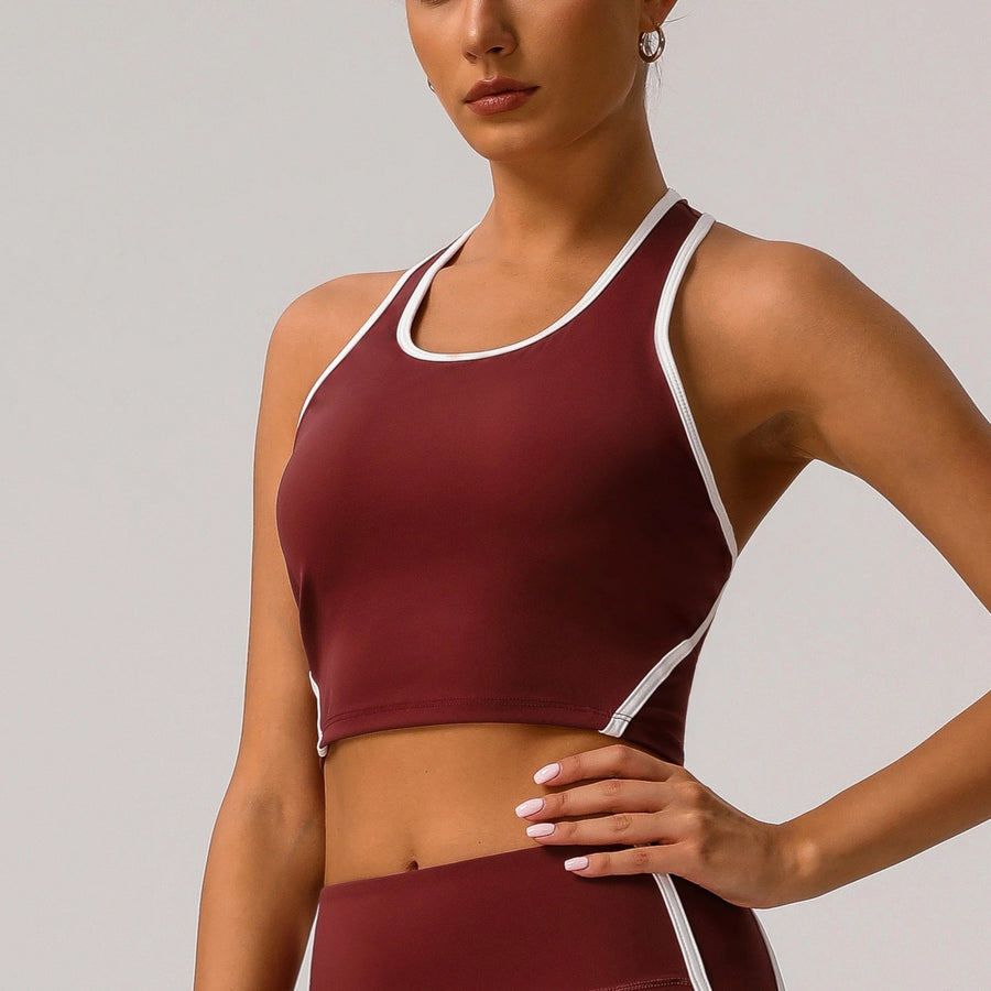 Athletic Tank Top | Contrast-Trim Racerback Workout