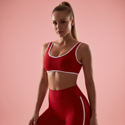 Contrast-Trim Sports Bra | Medium-Impact Scoop Neck Workout Top