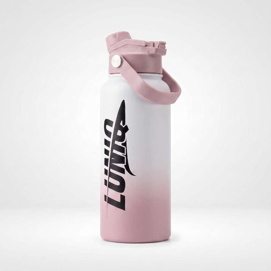 Double Wall Vacuum Insulated Stainless Steel Water Bottle with Powder Coating & Carry Lid